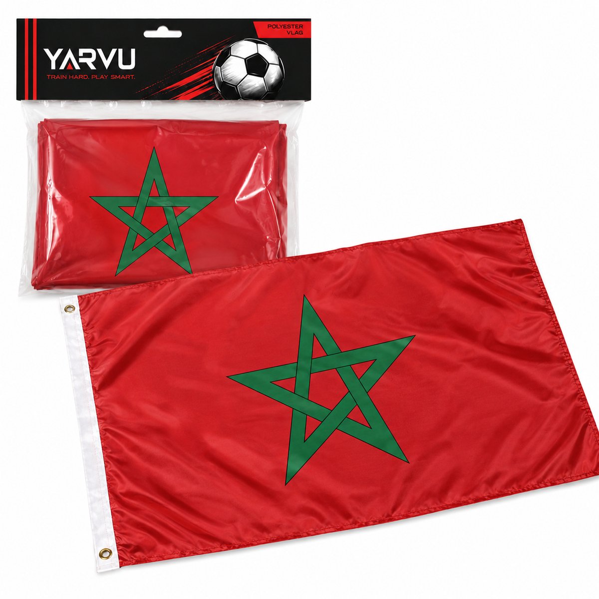 Yarvu ® - Vlag Marokko- Extra groot- 90/150 CM - top kwaliteit- Marokkaanse vlag - vlaggen - Marokko - nationale vlag- land- zwaaivlag- Morocoo flag wk 2026- Marrokaanse- Marokaanse- Maroc