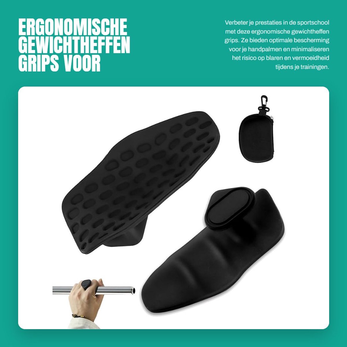 Dailygoods- Gewichtheffen Grips Antislip - Gym Grips - Handschoenen - Rubber - Bescherming - Vingerloos Ontwerp