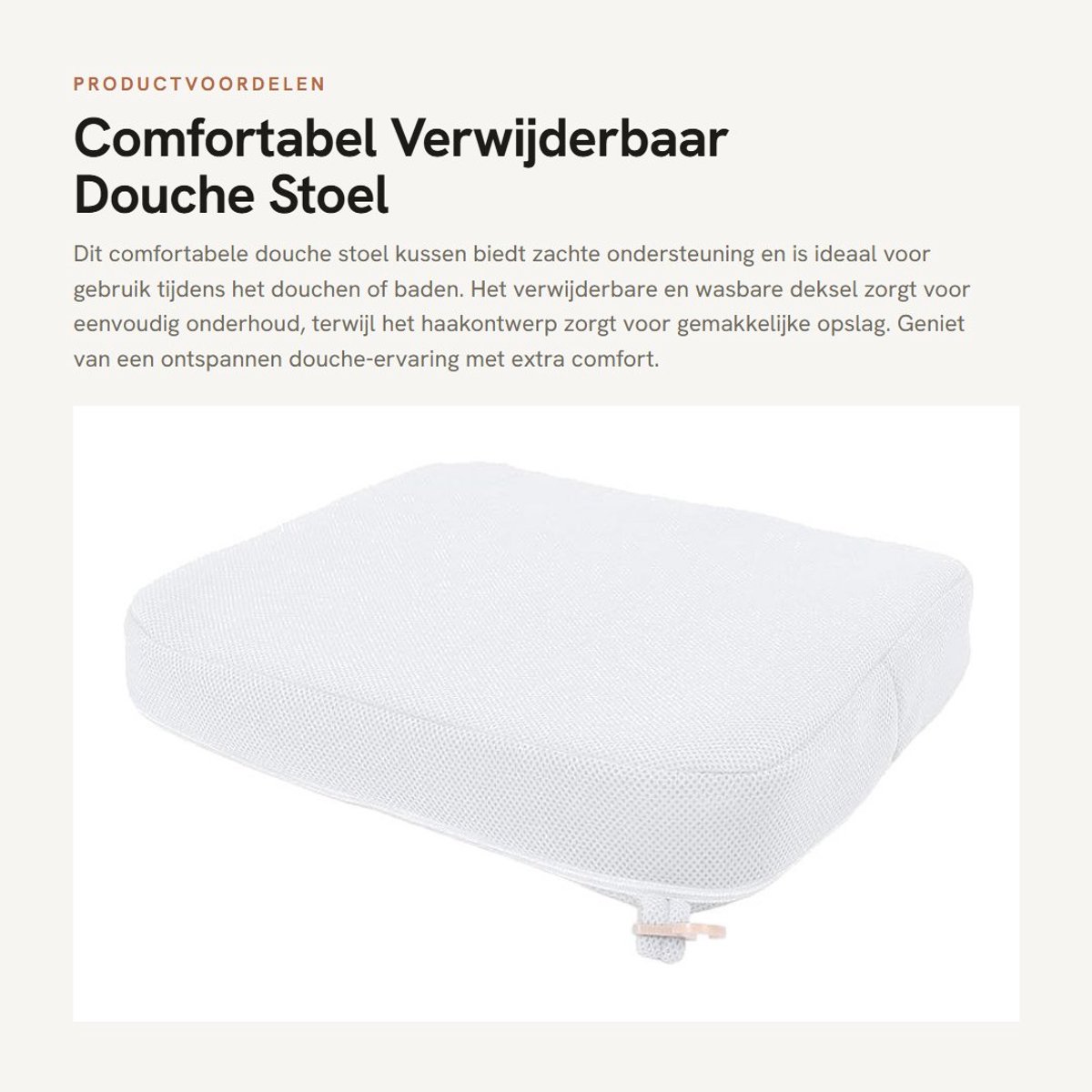 Dailygoods- Douchekussen Comfortabele Ondersteuning - Verwijderbaar - Wasbaar - Ademend Ontwerp - Haakontwerp - Geschikt voor Douchebanken/Badkuipen - Badkussen