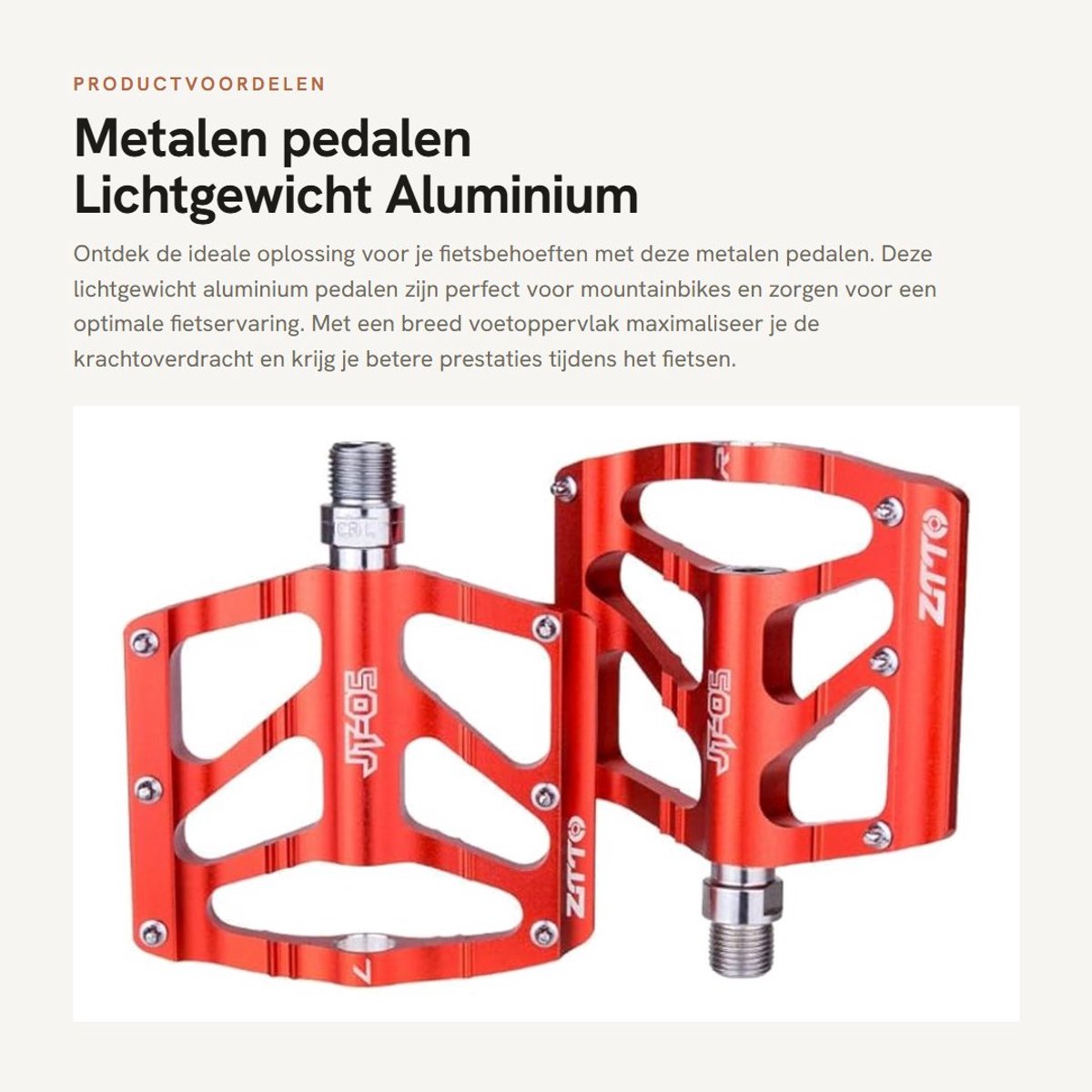 Dailygoods- Fietspedalen Lichtgewicht - Aluminium Pedalen - Platte Pedalen - Antislip - Mountainbike - Breed Voetoppervlak - Platformpedalen