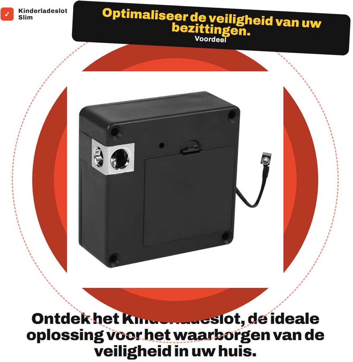 Dailygoods - Kinderladeslot - Slim Kastslot - Veiligheid voor Kinderen - Zwart - Elektronisch Slot - Beveiliging voor Laden en Kasten - Geschikt...
