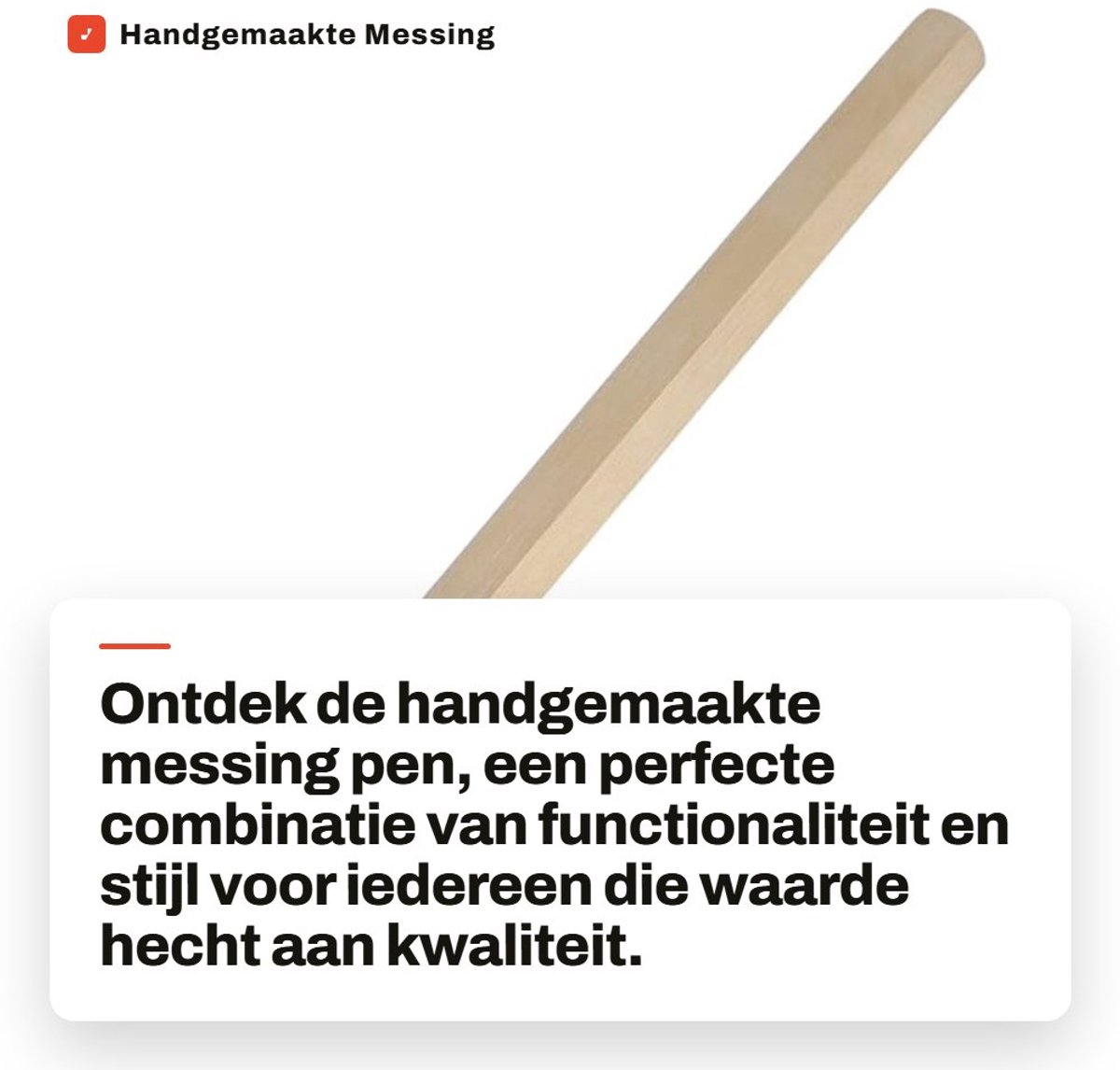 Dailygoods- Balpen Zeshoekig Design - Draagbare Messing Pen - Antislip - Flanellen Pennenzak - Corrosiebestendig - Comfortabel Schrijven