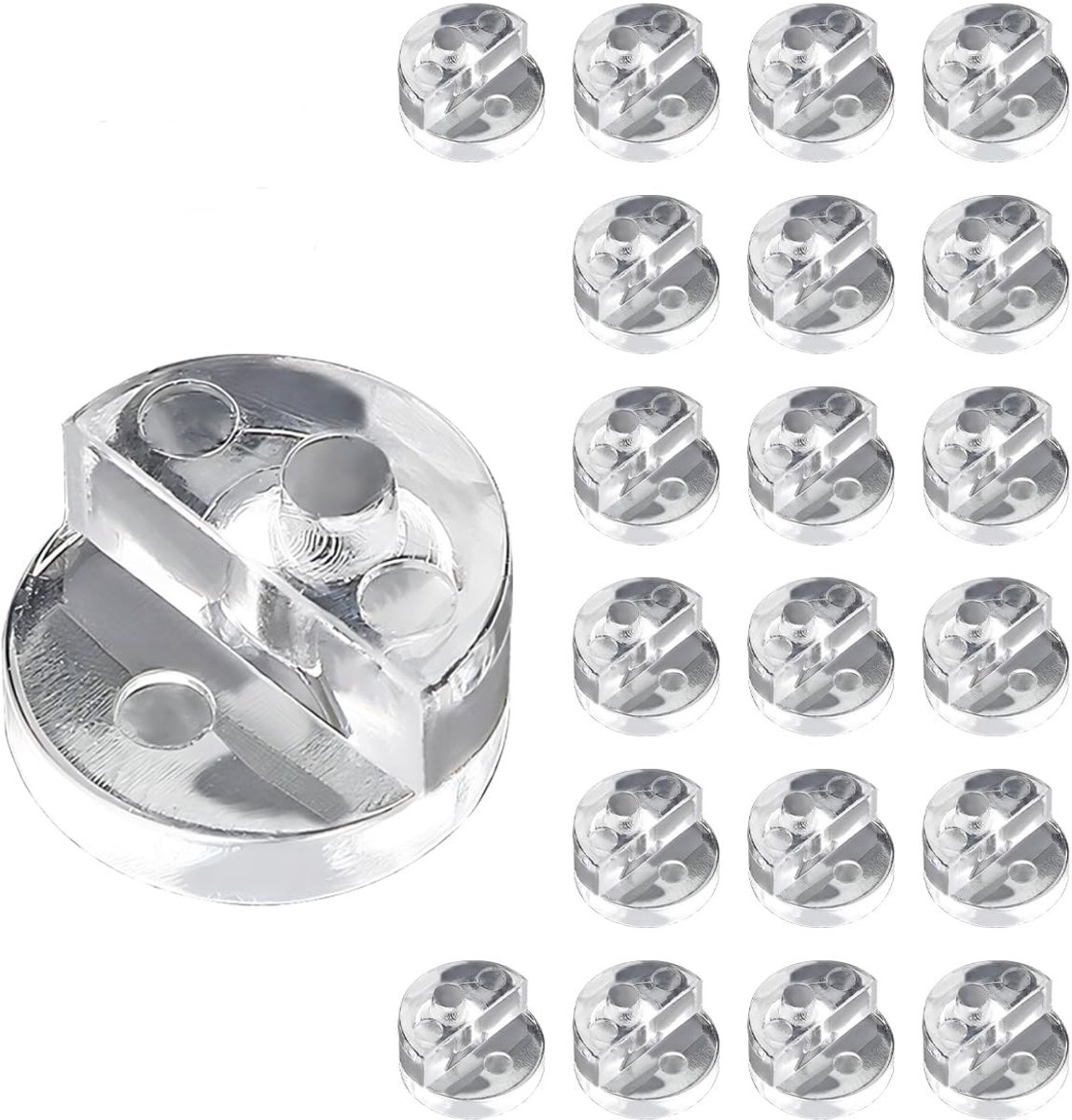 Dailygoods- Glasclip Pack van 20 - Glashouders - Plastic - Geschikt voor 4-5 mm Glas - Spiegelhouder - Stabiliserende Bevestiging - Glasbevestiging