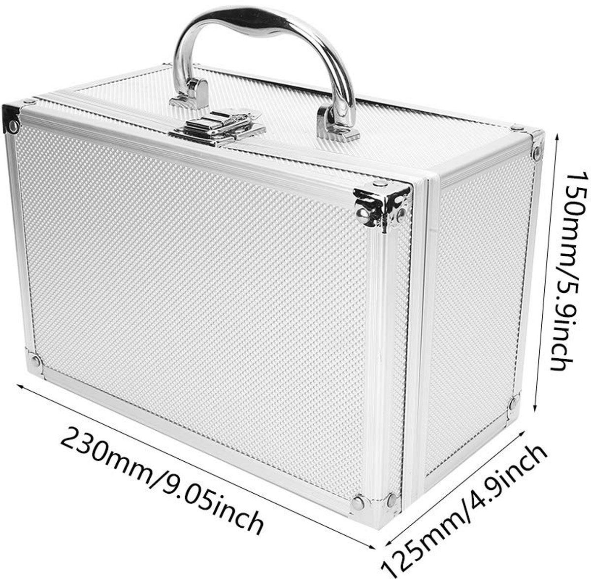 Dailygoods- Gereedschapskoffer Robuust - Draagtas - Aluminium - 230 x 150 x 125 mm - Sponsvoering - Lichtgewicht - Instrumentenkoffer