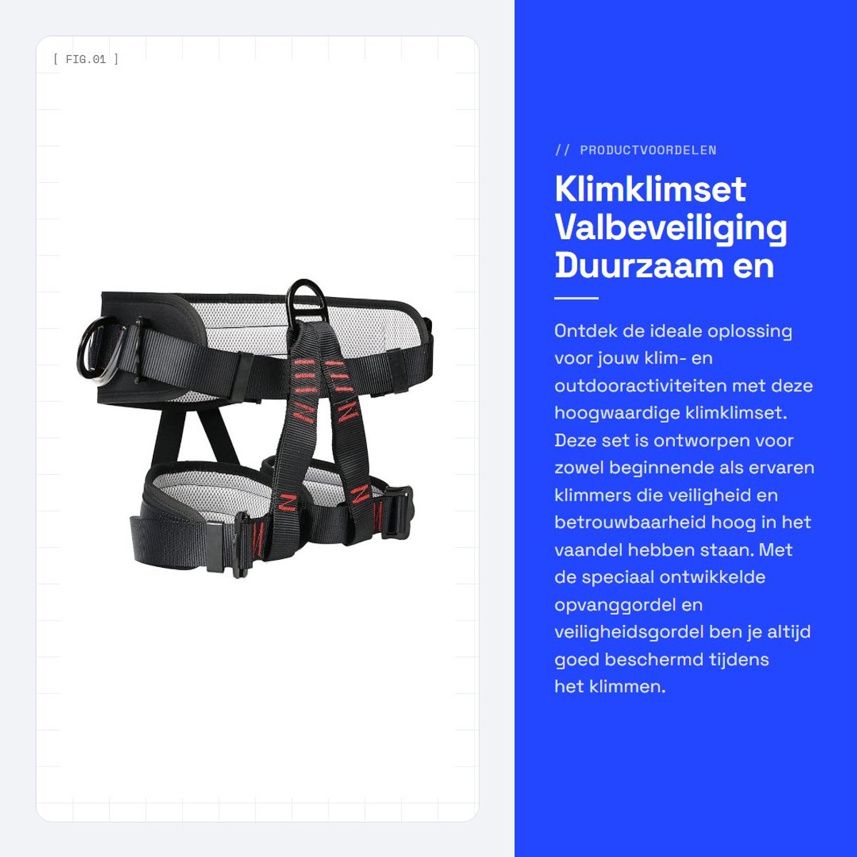 Dailygoods- Klimuitrusting Slijtvast - Valbeveiliging - Veiligheidsgordel - Klimriem - Boomklimuitrusting - Verstelbare gesp
