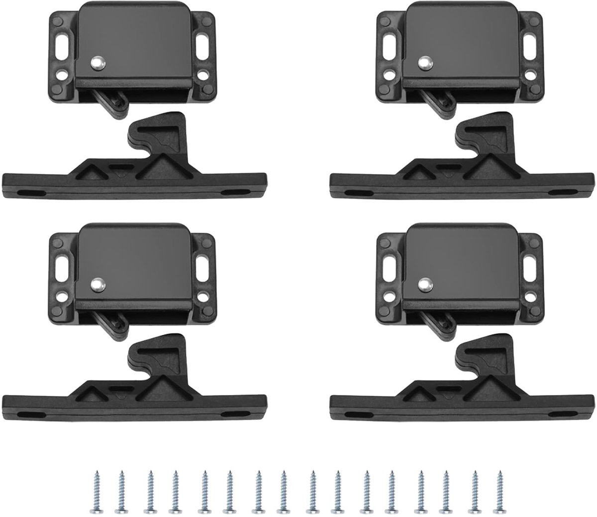 Dailygoods- Kastdeurvergrendeling 4 Stuks - Duurzaam ABS - Lichtgewicht - Push-to-Close - Vergrendeling voor Camper/Huis - Eenvoudig te Installeren - Deurvergrendeling