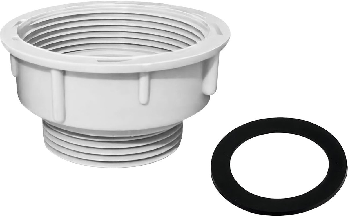 Dailygoods - Adapter voor Sifons - Verloopstuk voor Wastafel - Wit - 60 mm naar 47 mm - Eenvoudige installatie - Geschikt voor keuken en badkamer