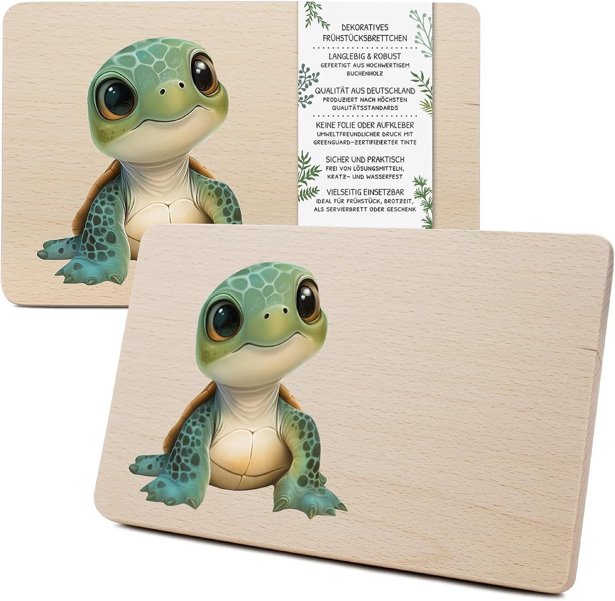 Houten Kinderbord - Ontbijtplankje Broodplank - Zelf Ontwerpen - Met Naam Personalisatie - 23.5 x 15 cm - Multicolor