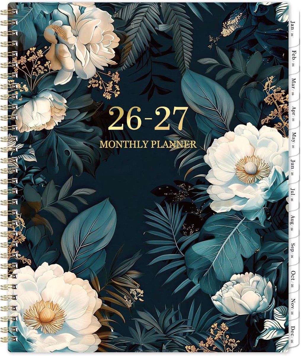 Planner 2026-2027 - Maandelijkse agenda - Afspraken plannen - Tweejaars overzicht - 11 x 85 inch - Zwart