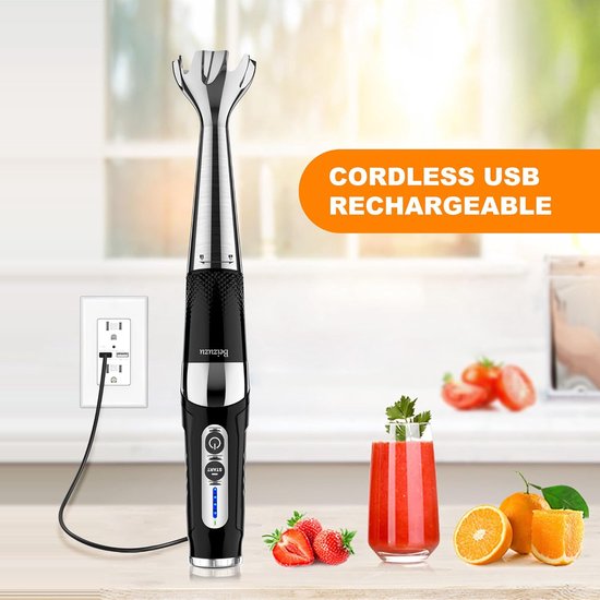 Draadloze Hand Blender - Snoerloze Mixer - Keuken Assistent - Multi-hoek Bediening - 0.7 Liter - Rood — afbeelding 2
