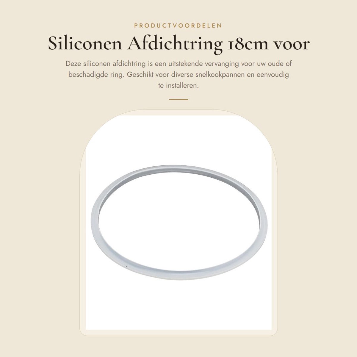 Dailygoods- Afdichtring Vervangend - Siliconen - 18cm - Geschikt voor Snelkookpan - Voedingskwaliteit - Duurzaam en Veilig - Snelkookpanring