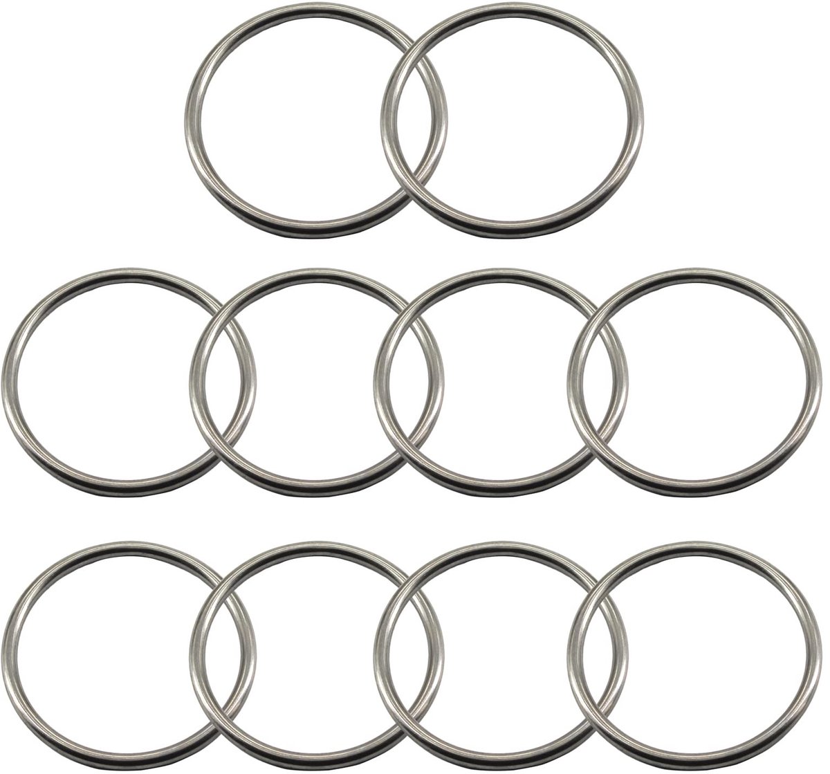 Dailygoods- O-ring 5x25mm - 10 Stuks - Roestvrij Staal - Duurzaam - Corrosiewerend - Geschikt voor Binnen/Buitengebruik - Ophangring