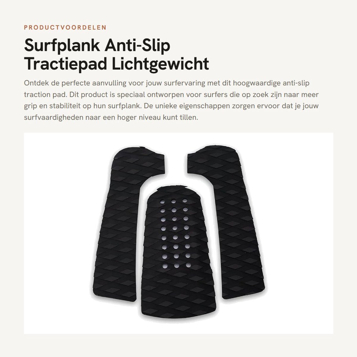 Dailygoods- Tractiepad Antislip - Surfplank/Kiteboard/Skimboard - 3 Stuks - Waterdicht - Lichtgewicht - Hoge elasticiteit - Surfboard Pad