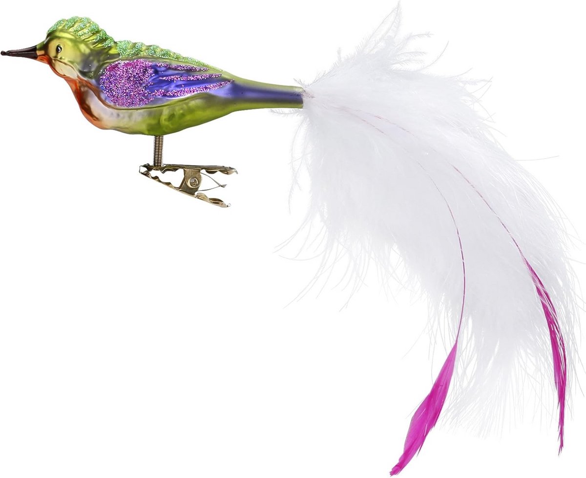 Kerstboom Decoratie Vogel - Glazen Ornament - Kerstsfeer Creëren - Handgeblazen Glas - 23.5 cm - Multicolor