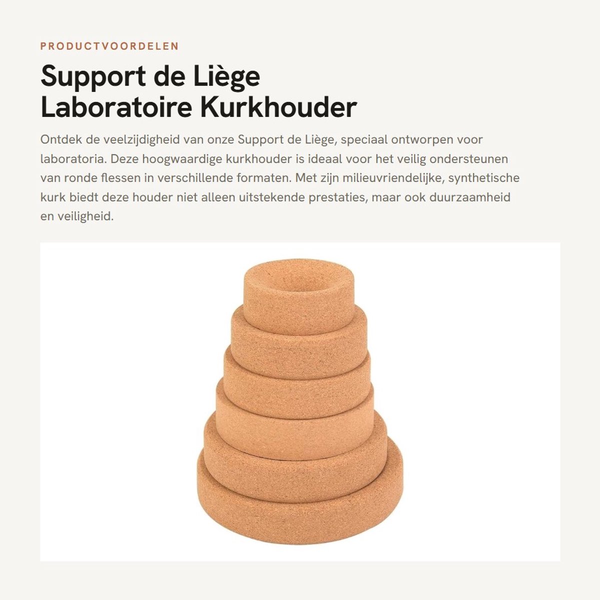 Dailygoods- Laboratoriumsteun Synthetische Kurk - Flessenhouder - Zuur- en Alkalinebestendig - Warmte-isolatie - Corrosiebestendig - Dikte 30 mm - Fleshouder