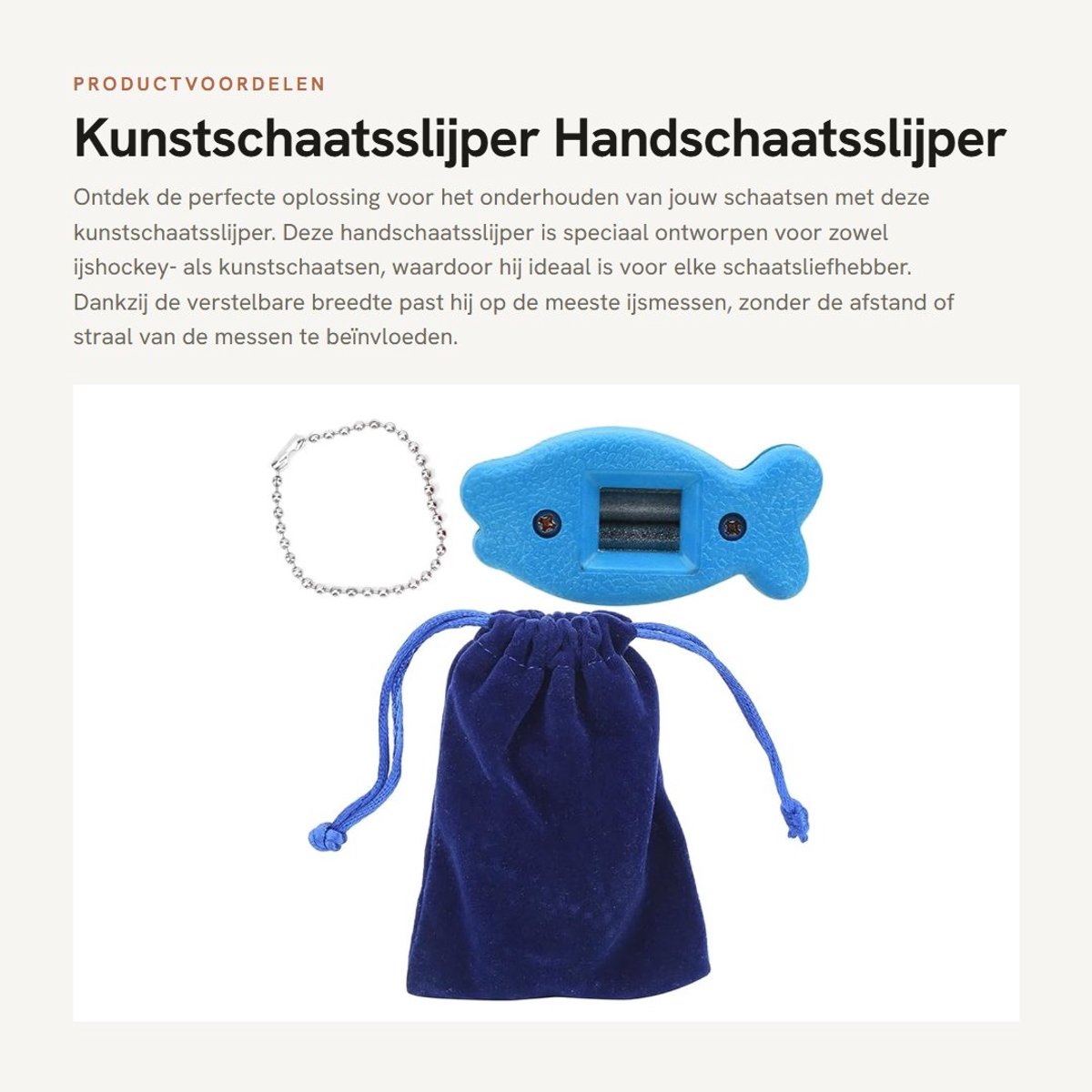 Dailygoods- Kunstschaatsslijper Draagbaar - Verstelbare Breedte - Handschaatsslijper - Opbergtas - Hoogwaardige Kunststof - Duurzaam en Sterk - Schaatsslijper