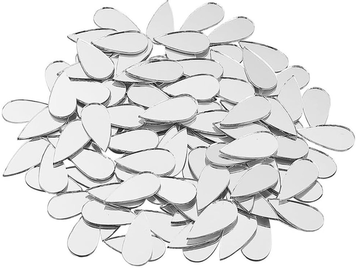 Dailygoods- Spiegeltegels Zelfklevend - 200 Stuks - 2.5x1.2cm - Acryl - DIY Projecten - Wanddecoratie - Mozaïek Decor - Mozaïekspiegels