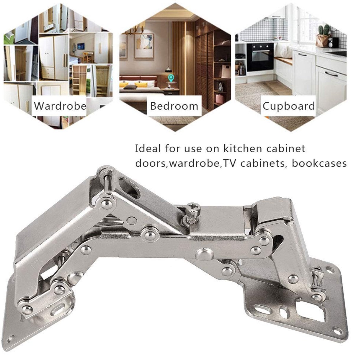 Dailygoods- Deurscharnier met softclose - Verborgen Hoekscharnier - Koudgewalst Staal - 165/180 Graden - Voor Deurdikte 12-40 mm - Duurzaam en Slijtvast - Kastscharnier