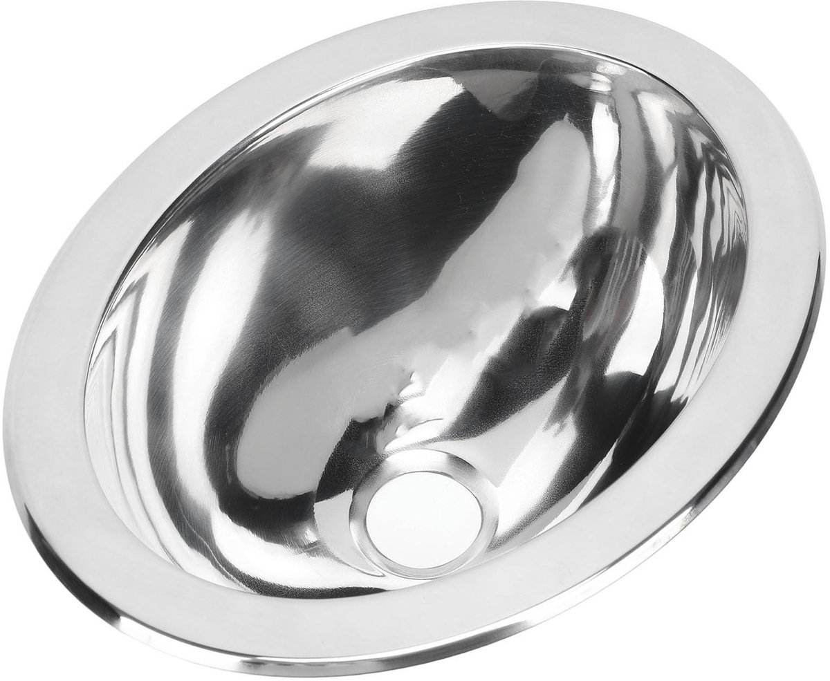 Dailygoods- Spoelbak Ovaal - Inbouwspoelbak Enkel - Roestvrij Staal - Afvoergat 40 Mm - Krasbestendig - Efficiënt Afvoerontwerp - Wasbak
