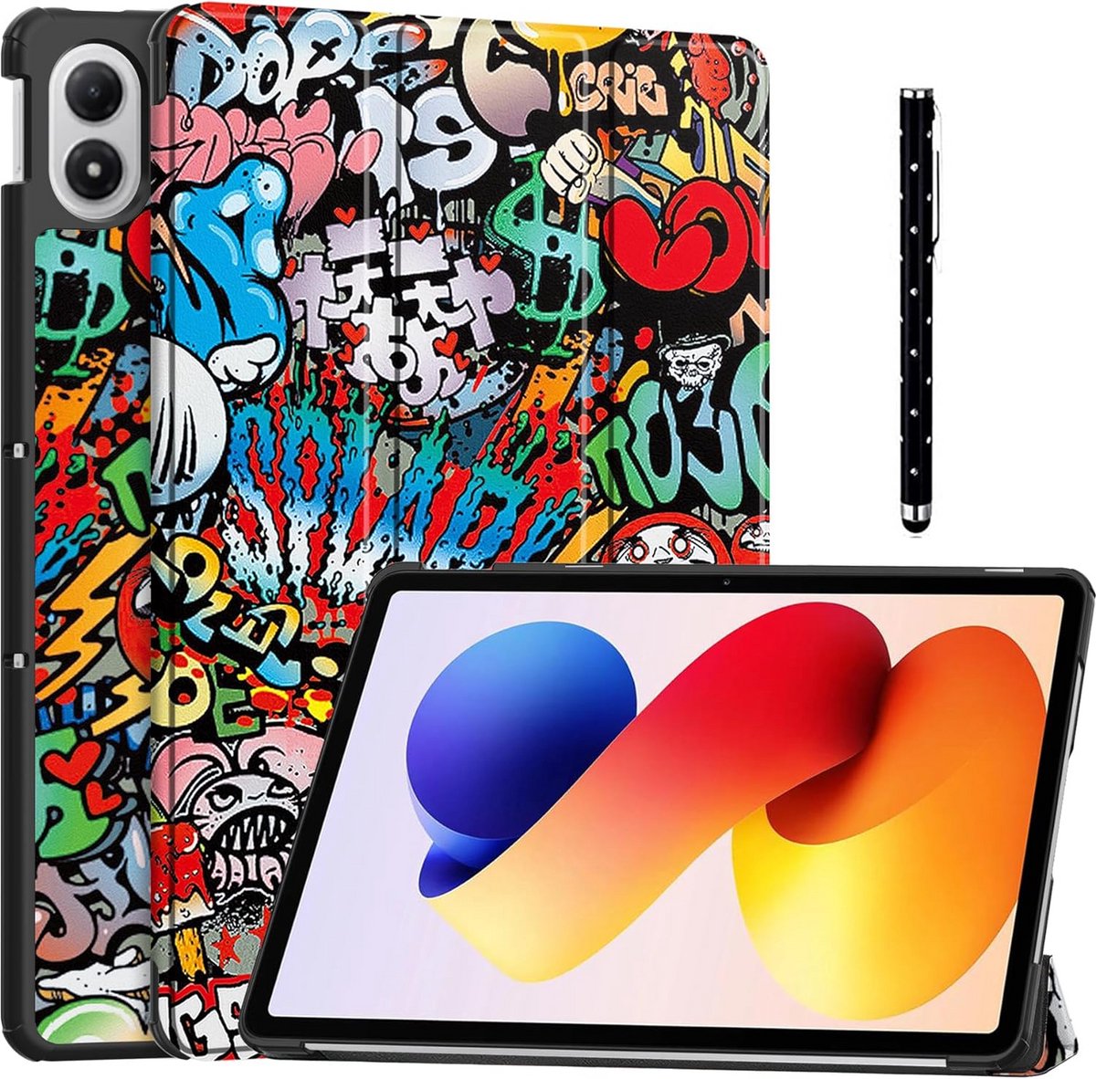 Tablethoes - Beschermhoes - Comfortabel Kijken - Automatische Slaap/Waakmodus - 121 inch - Graffiti