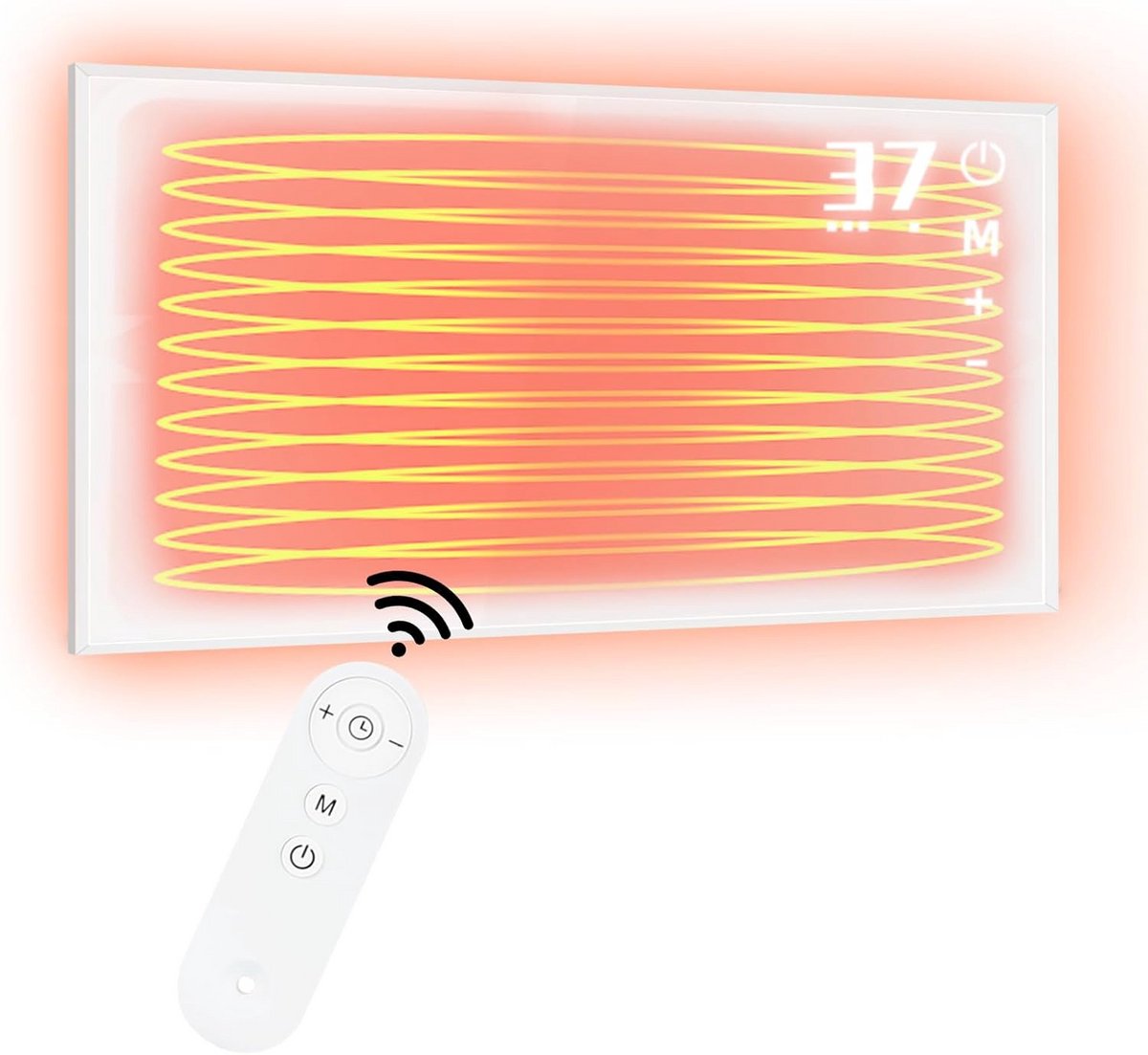 Infraroodpaneel - Wandverwarming Elektrisch - Ruimte Verwarmen - Met Afstandsbediening - 90 x 50 cm - Wit
