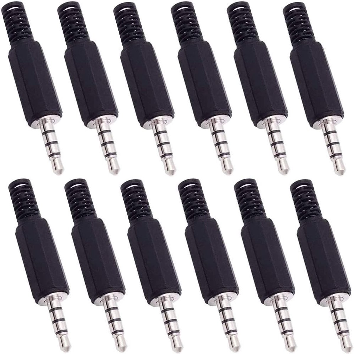 Hoofdtelefoon Plug - Audio Connector - Reparatie Kabel - 4 Pole Soldeer - 12 Stuks - Metaal