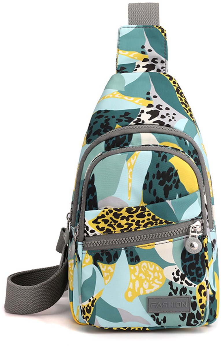 COOAU - Kleine Crossbody- en Schoudertas - 5 vakken met Kabelopening - Draagbaar als Heuptas, Crossbody & Schoudertas - Voor Dames en Heren - Stijlvol Stadsaccessoire - Stadsjungle