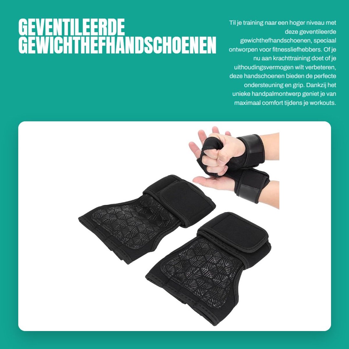 Dailygoods- Gewichthefhandschoenen - Antislip Palmbeschermer - Polssteun - Veiligere Grip - Schokbestendig - Comfortabel Ontwerp - Fitnesshandschoenen