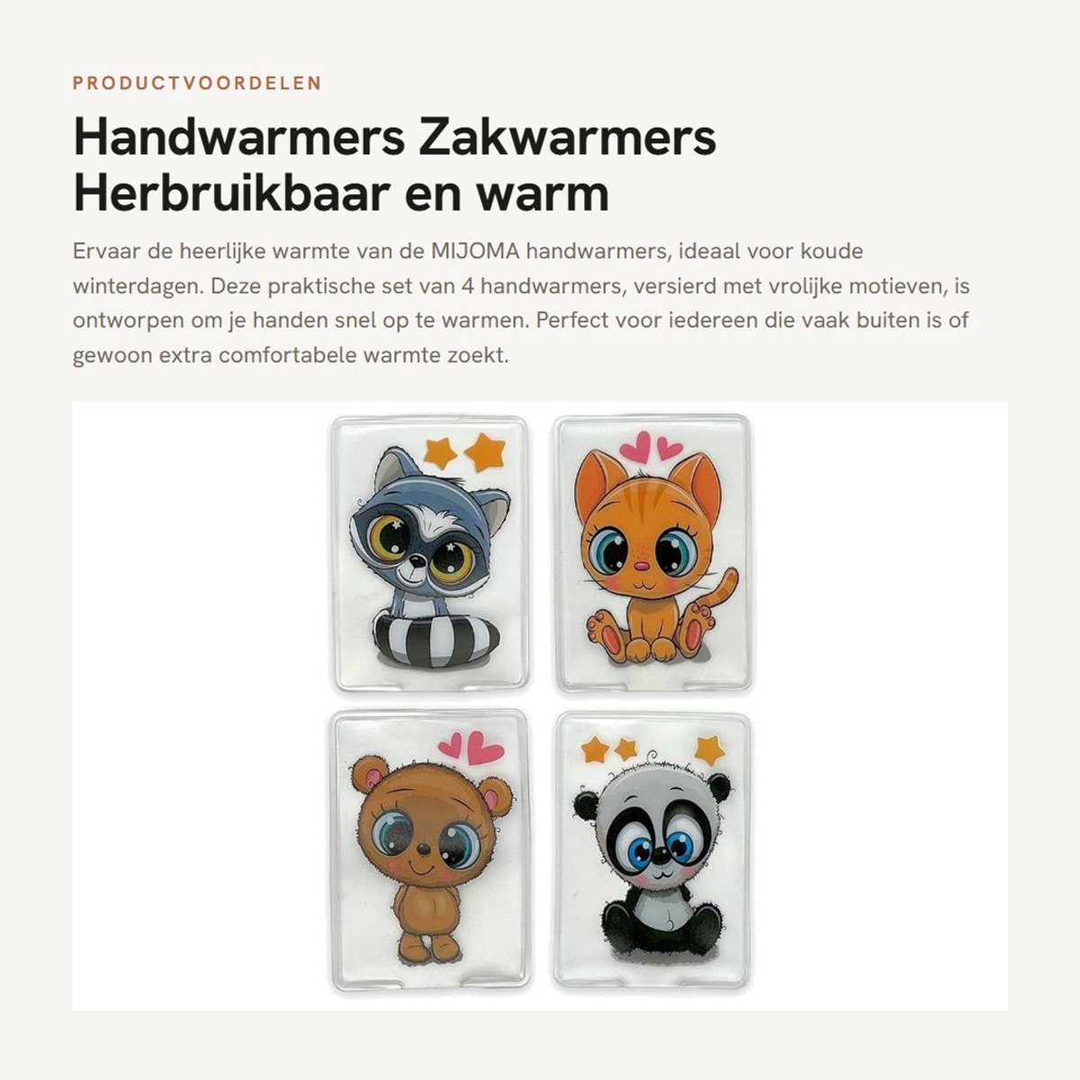 Dailygoods - Handwarmers - Zakwarmers - Herbruikbaar en warm - Set van 4 - Vingerwarmers - Perfect voor koude dagen - Uniseks