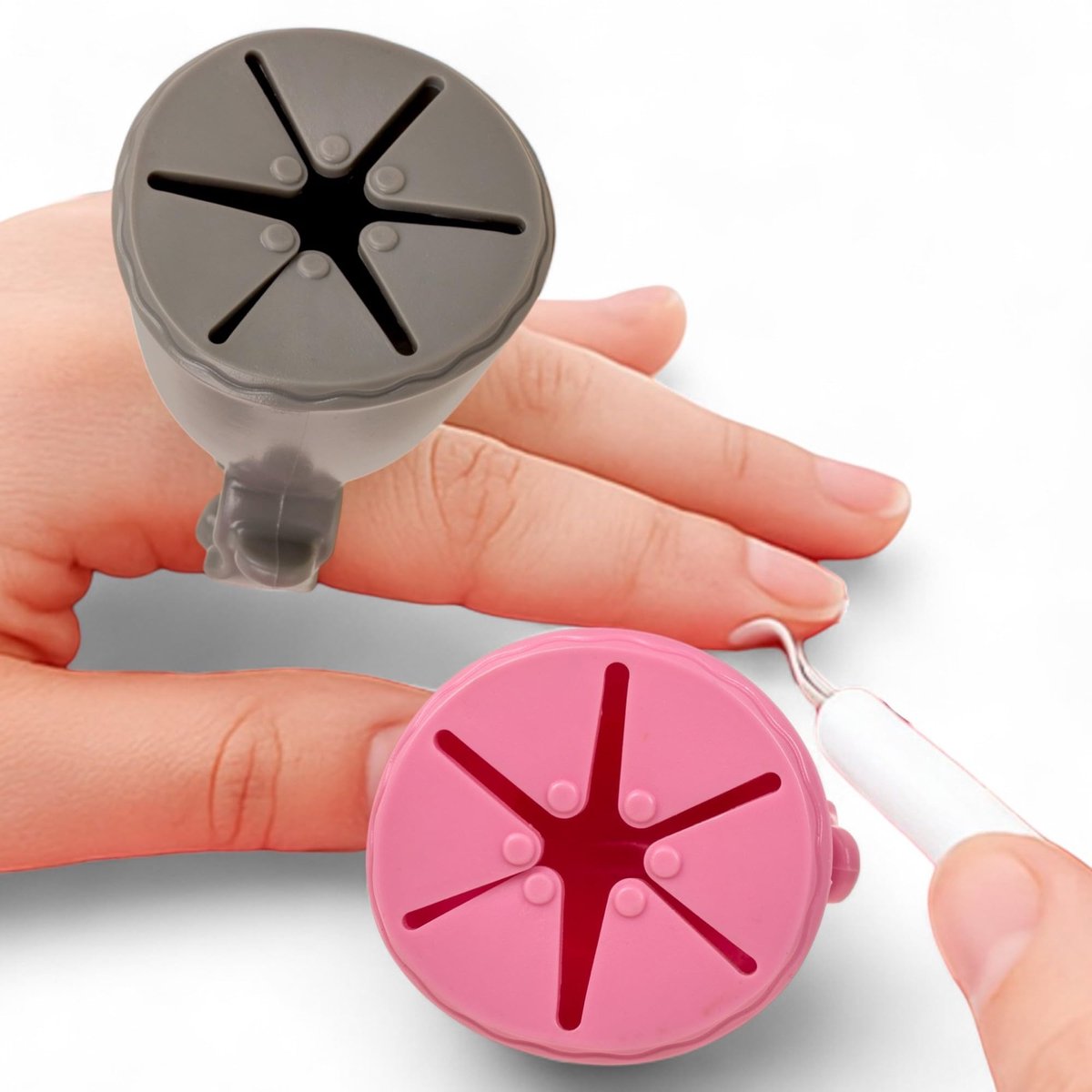 Dailygoods- Vingervalverzamelaar set van 2 - Flexibele Siliconen - Herbruikbaar - Praktisch Gereedschap - Voor Creatief Knutselen - Huidvriendelijk - Afvalverzamelaar