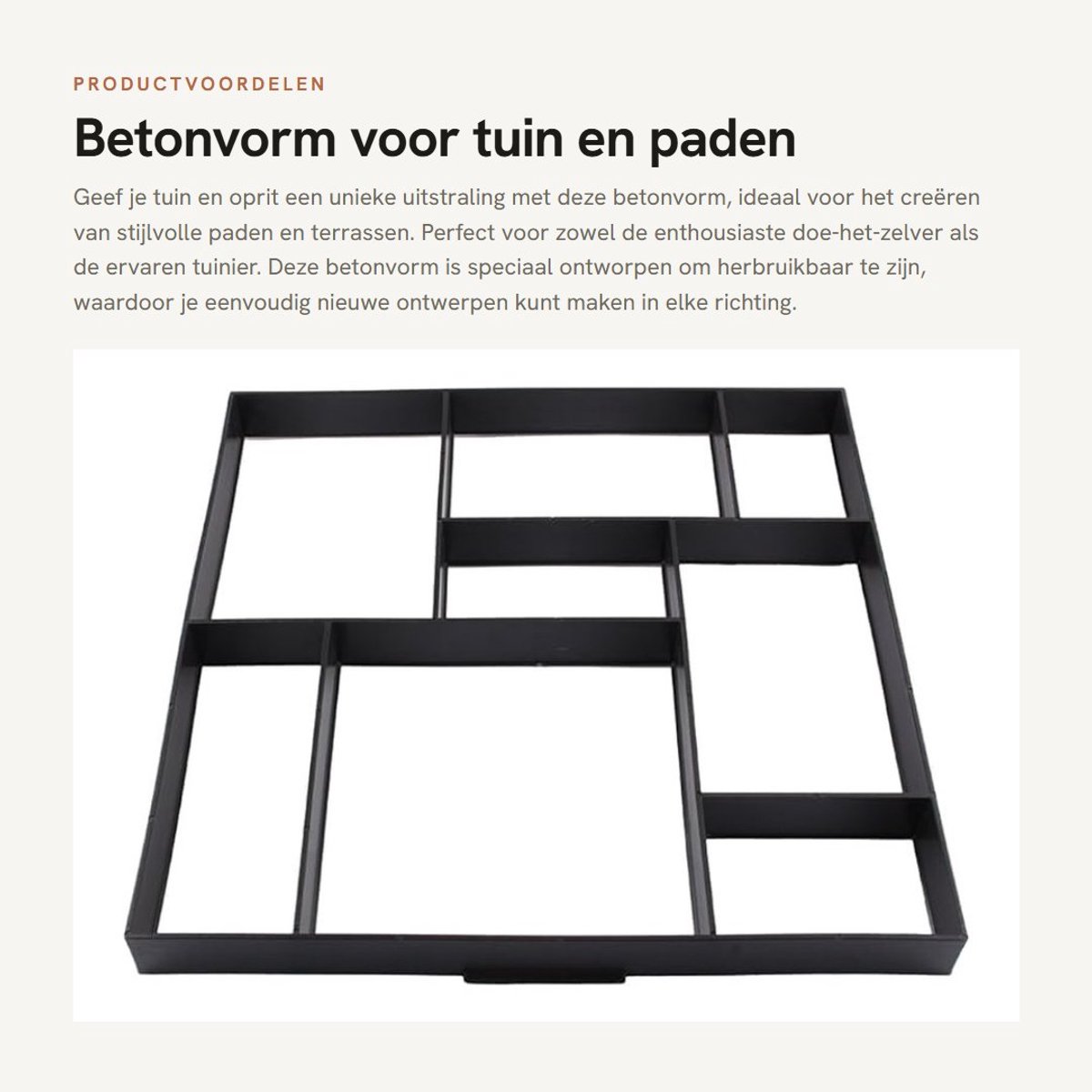 Dailygoods- Betonvorm Herbruikbaar - Steekvormpjes - Tuinontwerp - Trottoirs/Paden - Buitenverbeteringen - 50 x 50 x 4,5 cm - Steenvorm