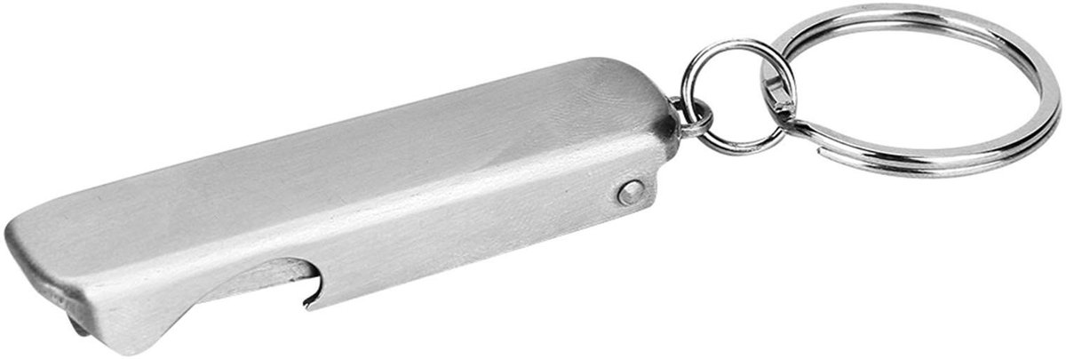 Dailygoods- Nagelknipper 2-in-1 - Sleutelhanger - Opvouwbaar - Lichtgewicht - Roestvrij staal - Flesopener - Nageltool