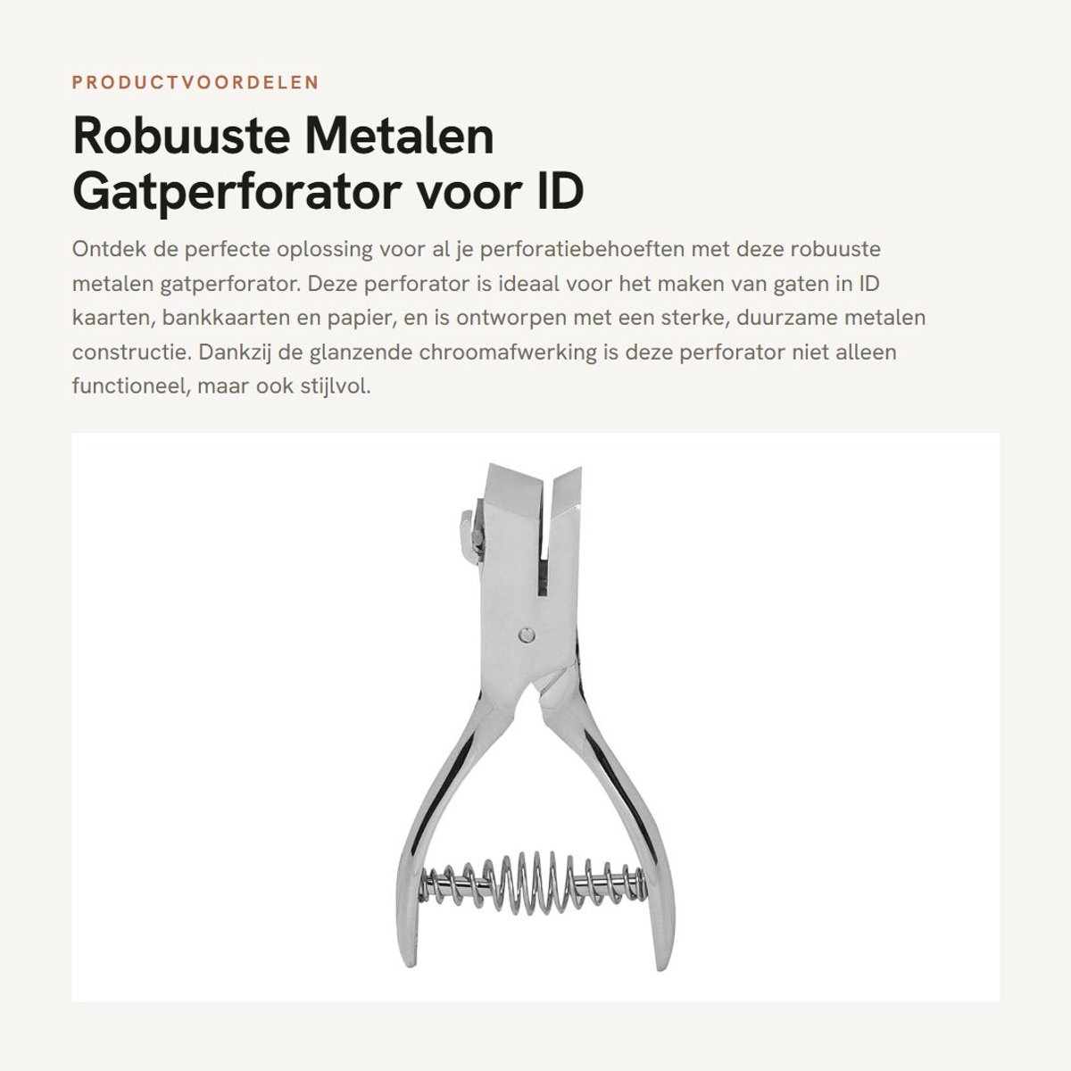 Dailygoods- Gaatjesmaker Robuuste metalen constructie - Gaatjesmaker riem - Gaatjesmaker papier - Gaatjesmaker ID-kaarten - Gaatjesmaker met veermechanisme - Schone perforaties zonder bramen - Gaatjesperforator