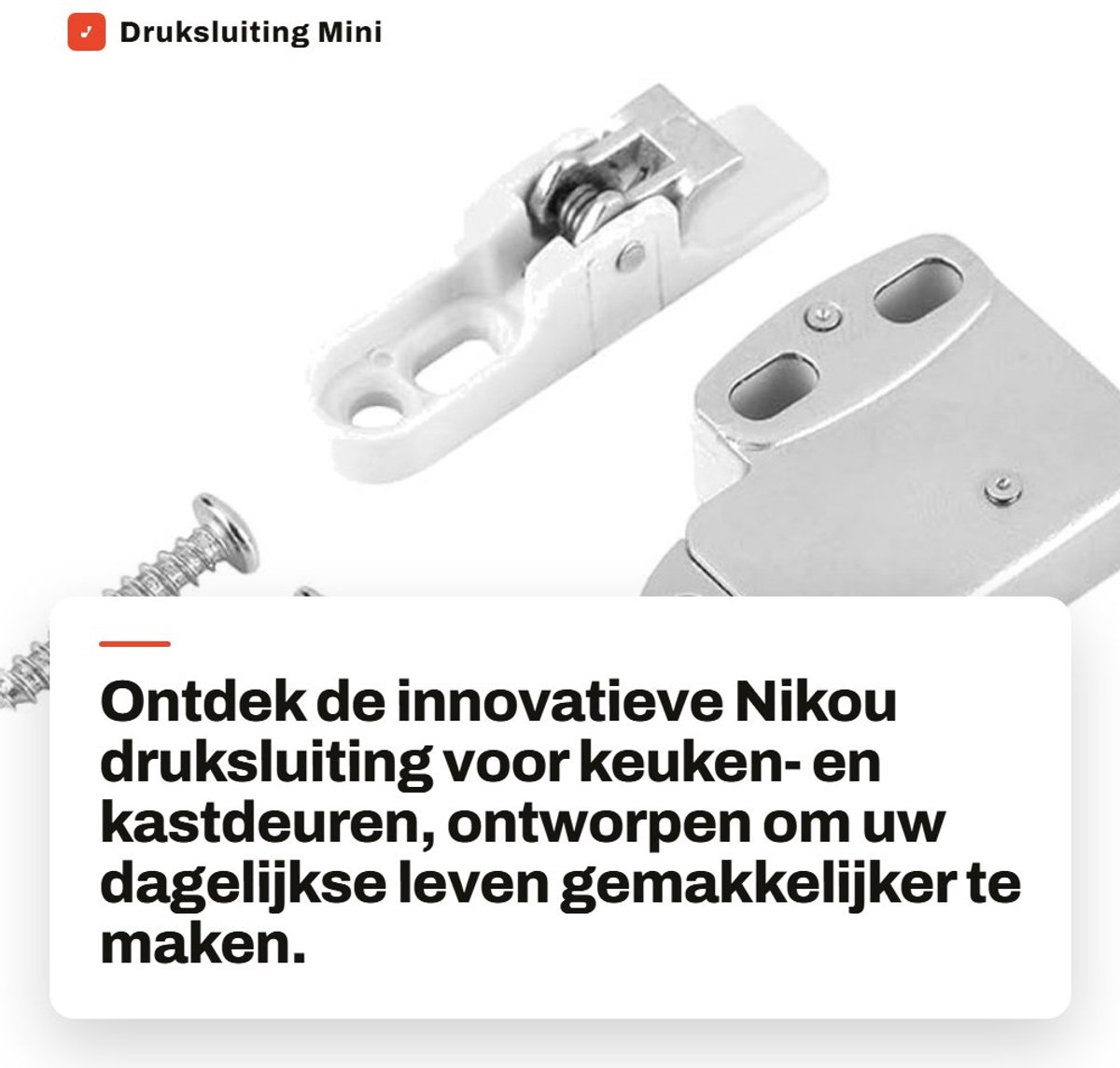 Dailygoods- Persslot Automatisch - Kast Slot - Keuken Kast - Kledingkast - Schuifdeur - Vlamvertragend Materiaal - Kastslot