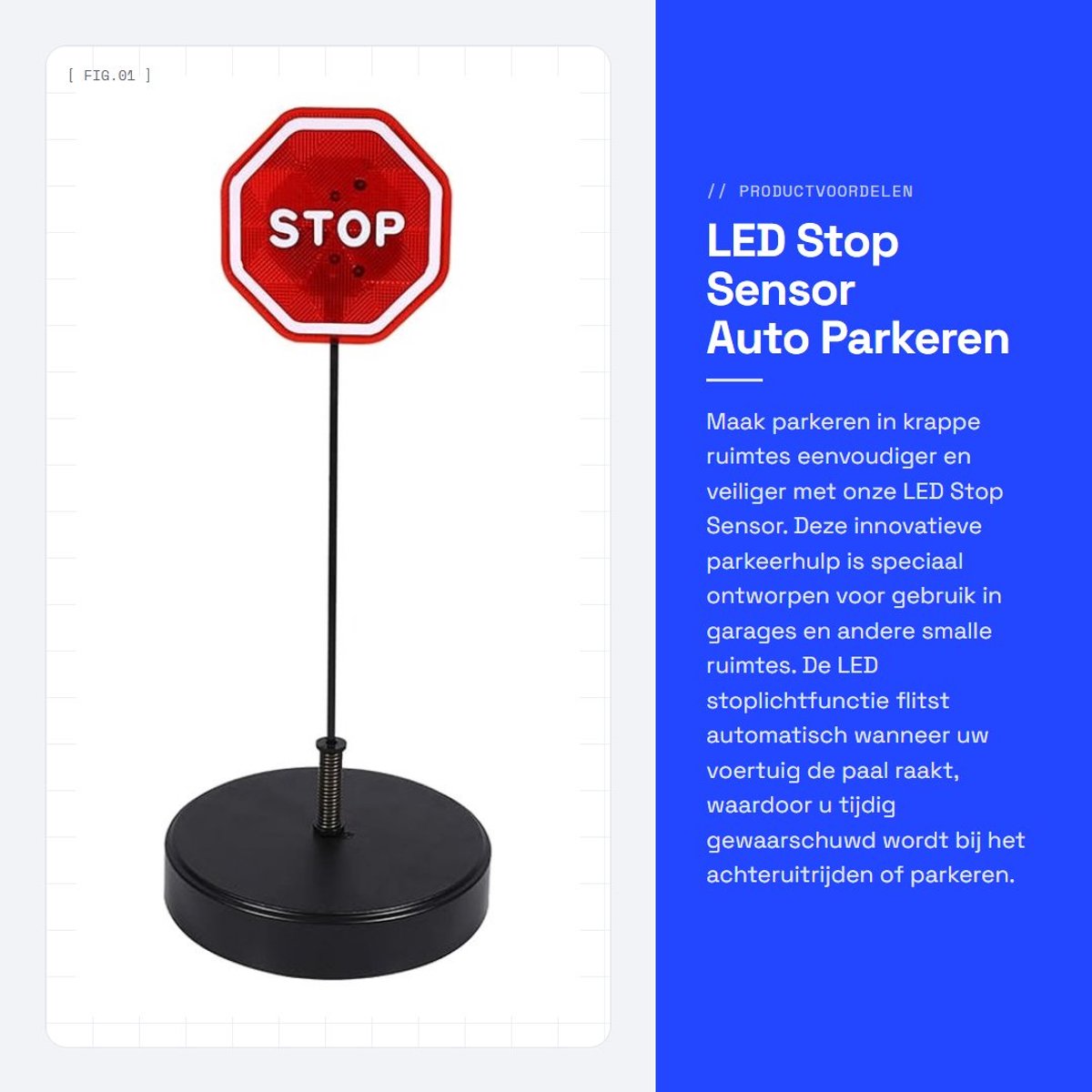Dailygoods - LED Stop Sensor - Auto Parkeren - Verstelbare Hoogte - Rood - Garage Detector - Veiligheid - Gebruiksvriendelijk - Auto