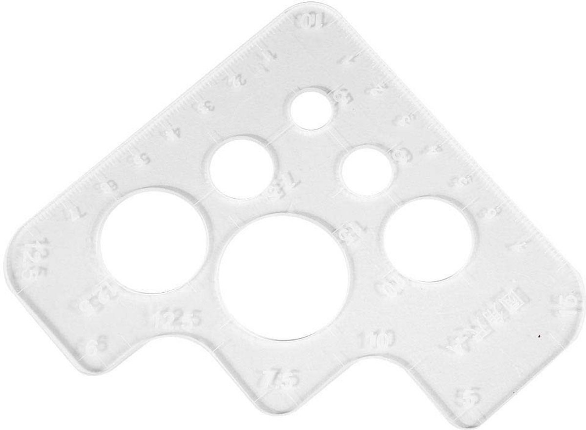 Dailygoods- Sjablonen Doorzichtig Acryl - Cirkelsjabloon - Stencils voor Volwassenen - Lederen Handwerk - Hoogwaardig Acryl - 102 x 100 mm - Sjabloon