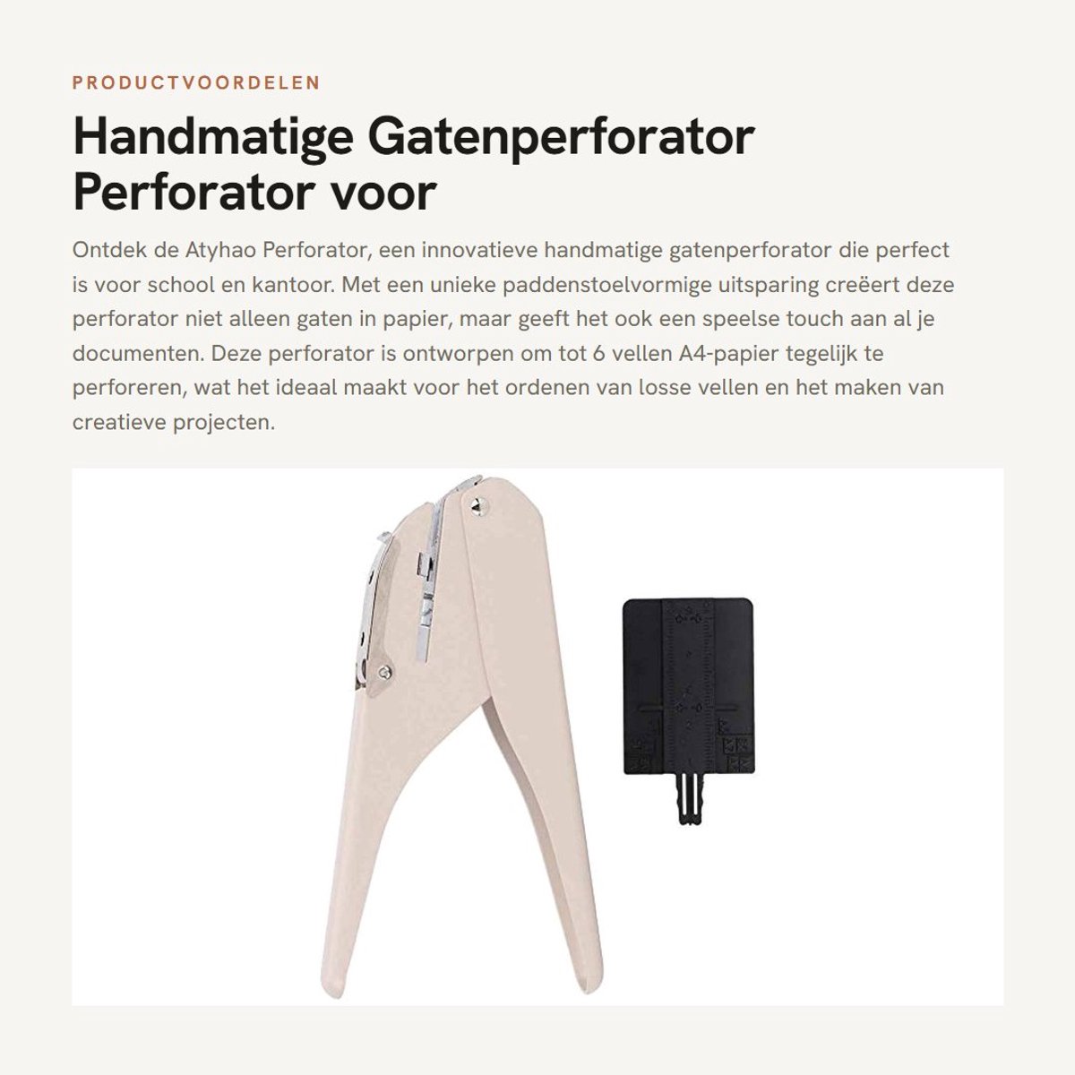Dailygoods- Perforator 1-Gaat - 6 Vellen Capaciteit - Ergonomische Handgrepen - Antislip - Creatieve Accessoires - Inclusief Gaatjesverzamelaar - Gaatjesmaker