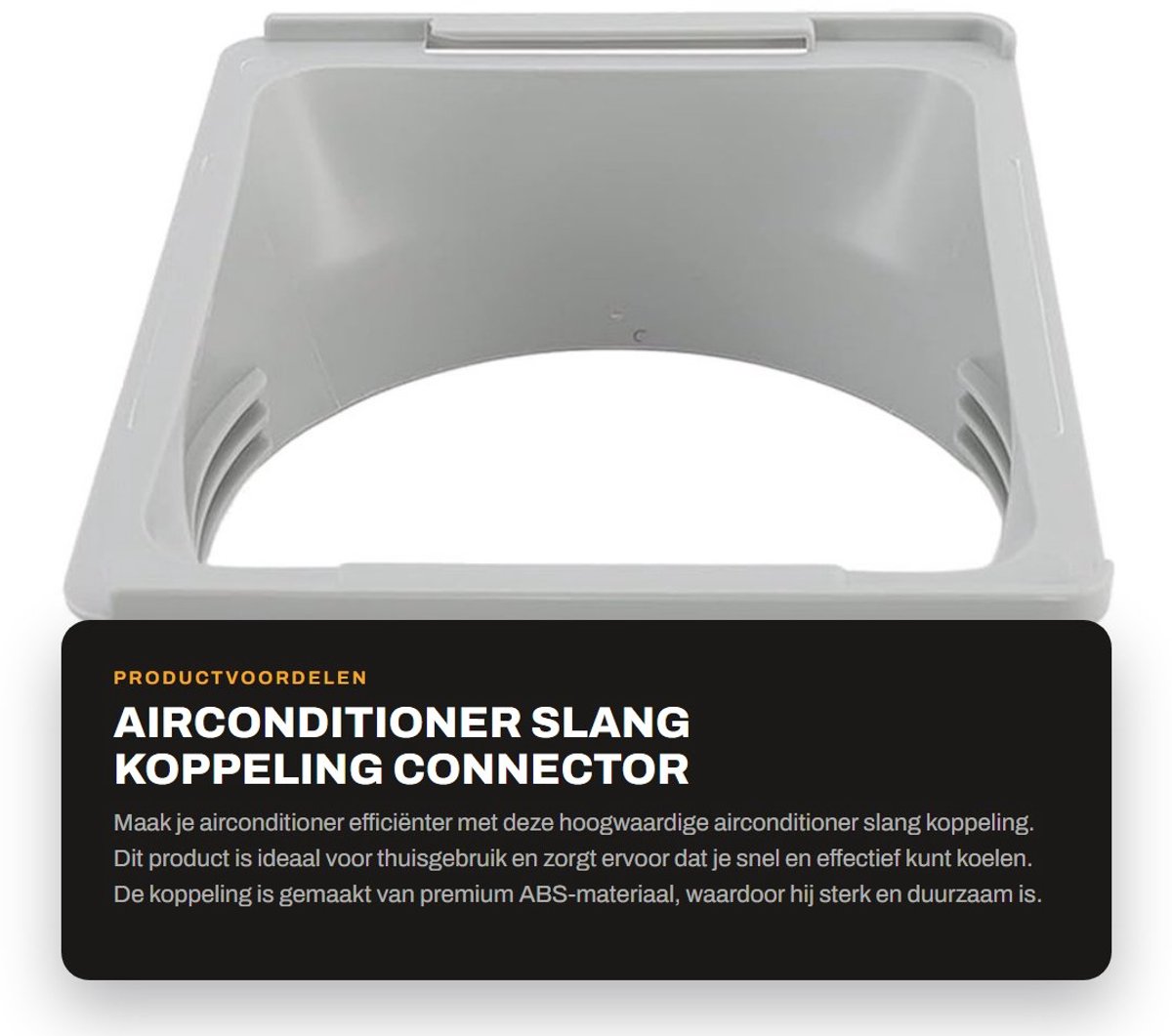 Dailygoods- Slangkoppeling 5,9 inch - Vierkante Buis Connector - Ondersteunt Rechtsom/Tegen de Klok in Schroefdraad - Duurzaam ABS-Materiaal - Geschikt voor 150 mm Buizen - Efficiënte Koeling - Airconditioner Connector