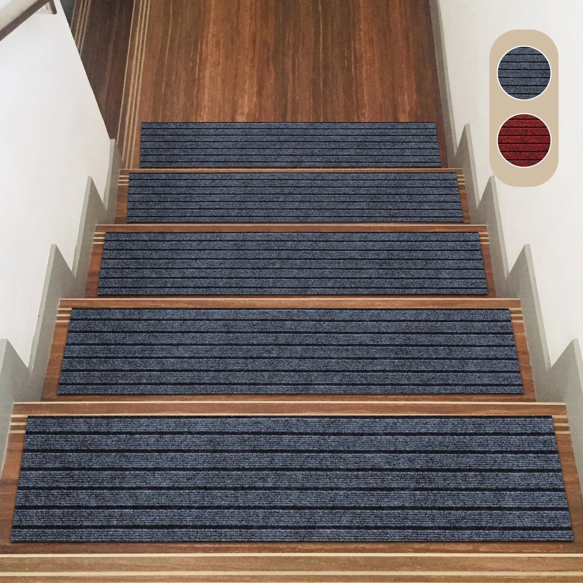 Dailygoods- Trapmatten 15 Stuks - Zelfklevend - Antislip - Waterdicht - Stappenbescherming - 70 x 22 cm - Traptapijt