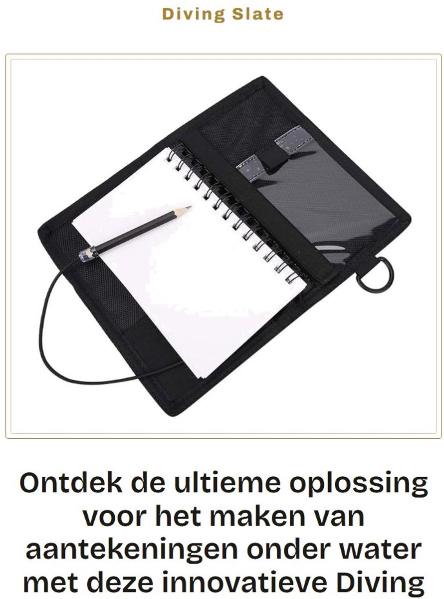 Dailygoods- Duiklei Waterdicht - Onderwater Notitieboek - Slijtvaste Hoes - Inclusief Pen - Lichtgewicht - Formaat 20x12,5cm