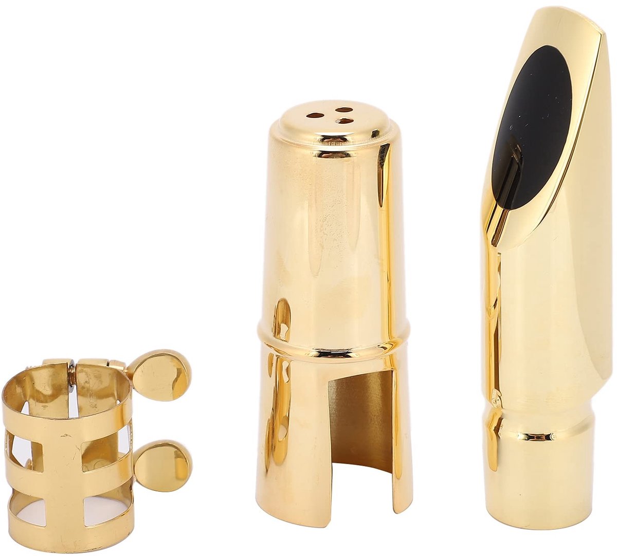 Dailygoods- Altsax Mondstuk Gemaakt van Messing - Altsaxofoon Mondstuk - Stabiel en Praktisch - Inclusief Dop en Pads - Lichtgewicht 137 g - Afmeting 9 x 3 cm - Saxofoonmondstuk