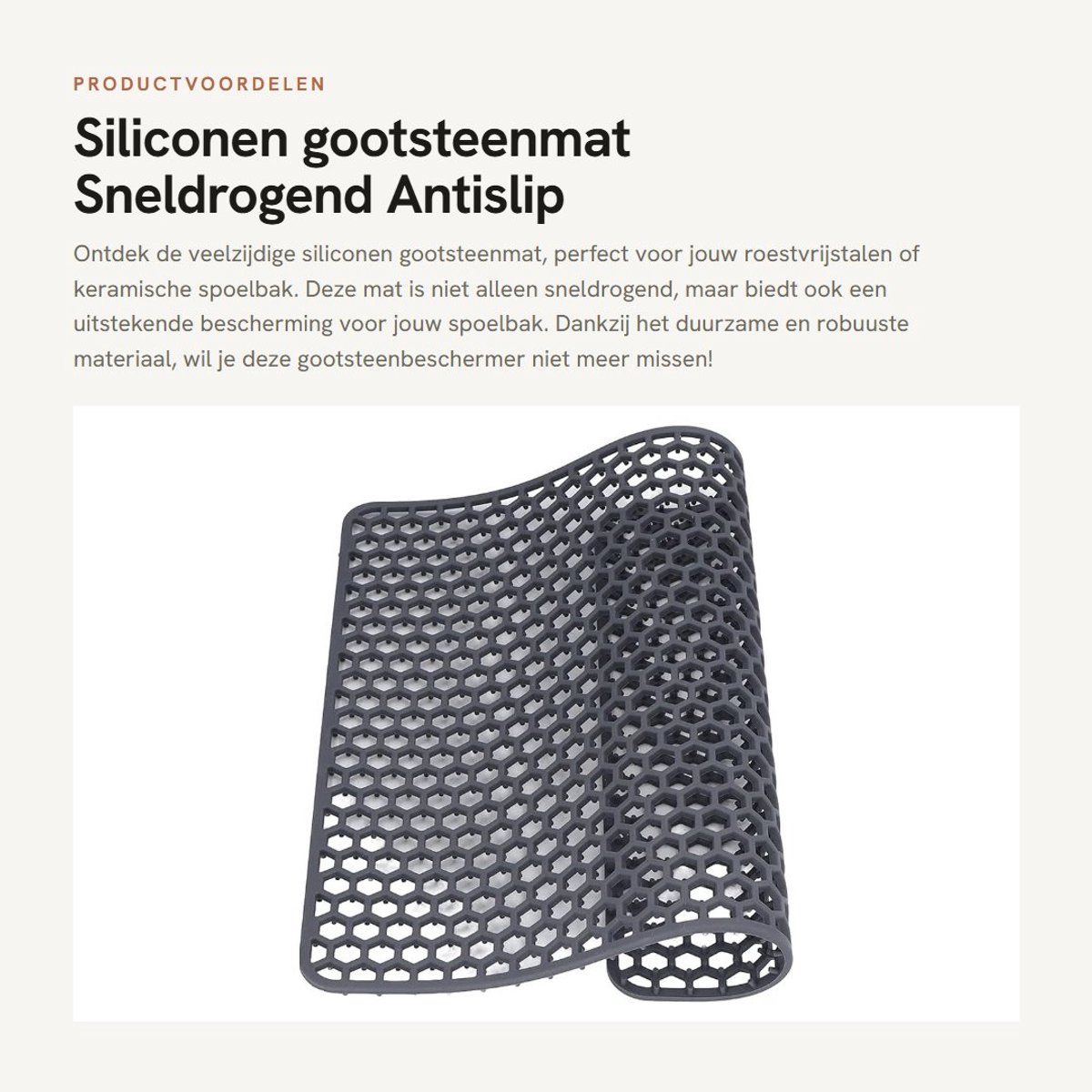 Dailygoods- Gootsteenmat Siliconen - Sneldrogend - Antislip - Afdruipmat - Bescherming - Hoogwaardig Materiaal