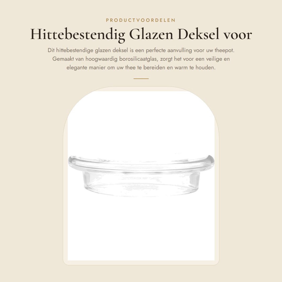 Dailygoods- Deksel Hittebestendig - Glazen Deksel 28 cm - Dekselopener - Deksel Magnetron - Theepotaccessoires - Lichtgewicht en Draagbaar - Theekap