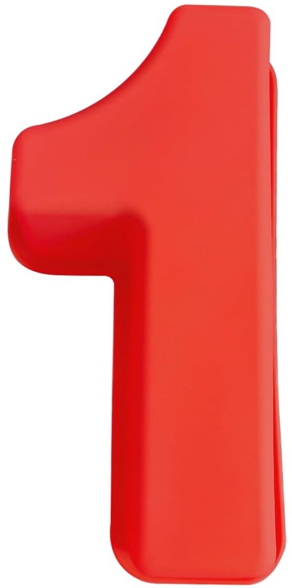 Dailygoods- Cijfervorm Rood - Siliconen Bakvorm - Taartvorm - 13x26 cm - Geschikt voor Levensmiddelen - Hoge Temperatuurbestendigheid