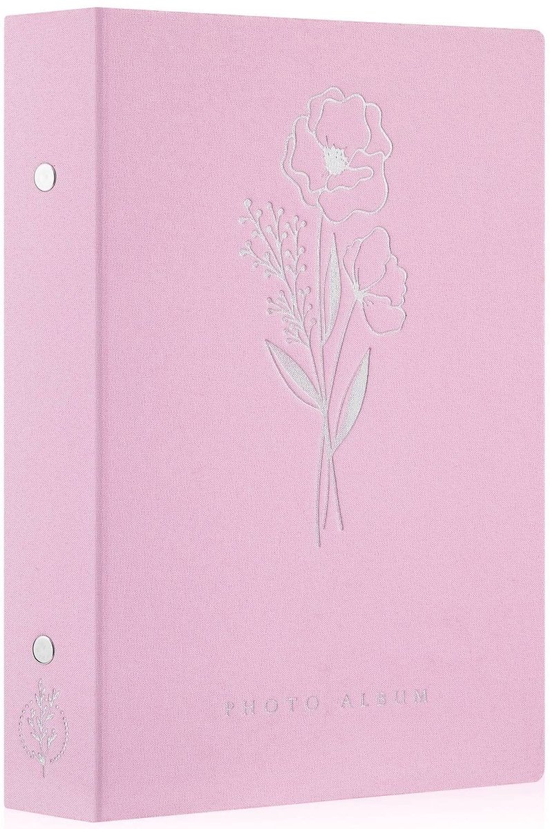 Dailygoods- Fotoalbum 300 Foto's - Insteekalbum - Linnen Omslag - Waterdicht - Zuurvrij - Luxe Zilveren Print - Fotoboek