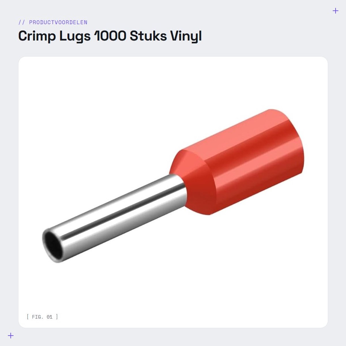 Dailygoods - Crimp Lugs - 1000 Stuks - Vinyl Geïsoleerd - Rood - AWG 18 - Voor Elektrische Verbindingen - Geschikt voor Diverse Toepassingen
