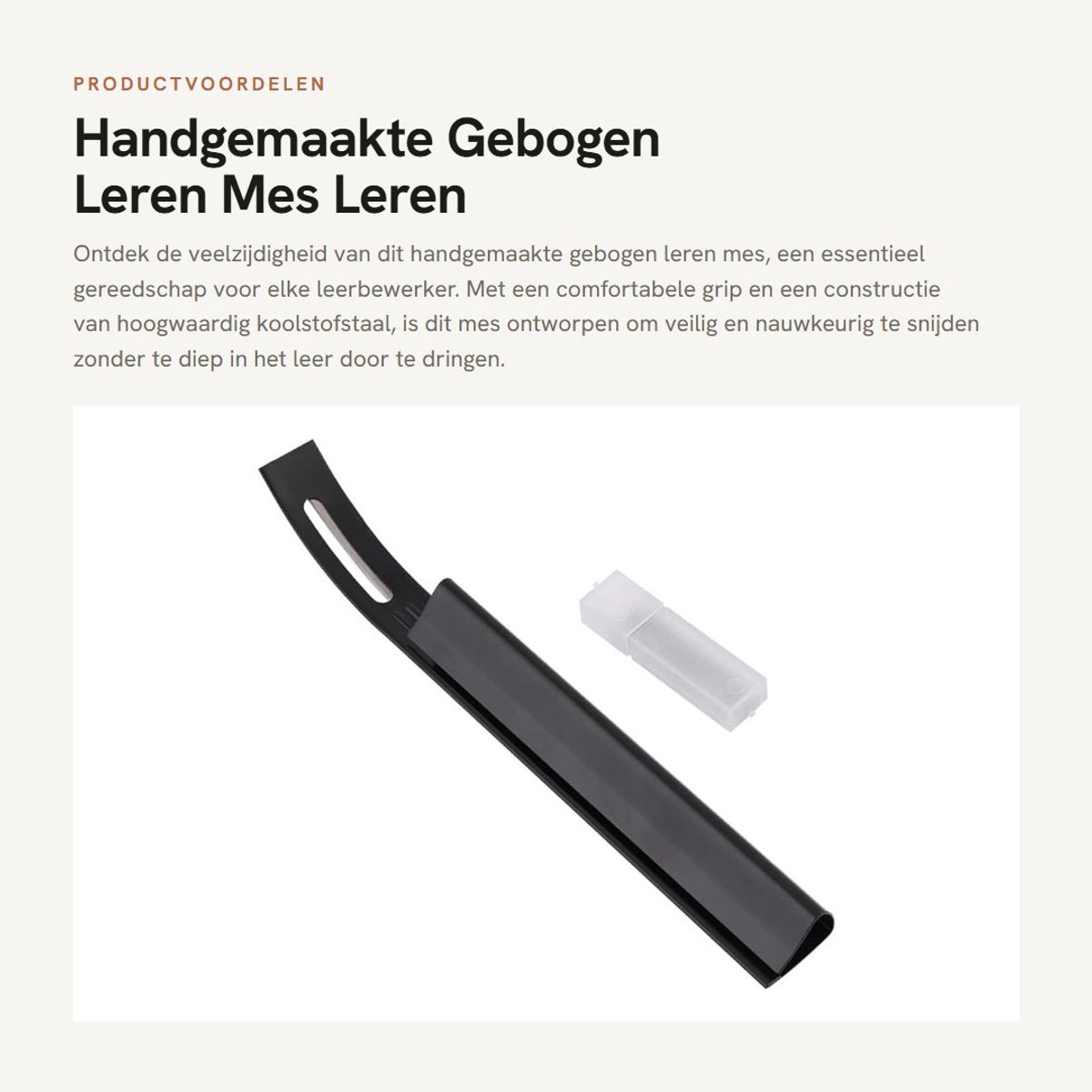 Dailygoods- Lederen Mes Hoogwaardige Carbon Staal - Leerbewerkings Gereedschap - Handgemaakt - Comfortabele Grip - Veilig en Nauwkeurig - Praktisch Voor Leerbewerkers - Leerbewerking Gereedschap