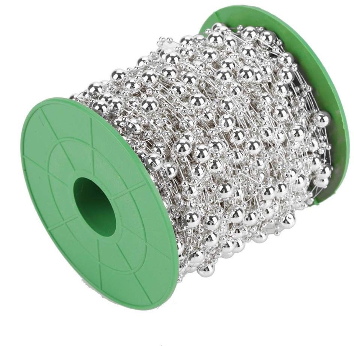 Dailygoods- Kralendraad 60 m - Gegalvaniseerde Slinger - Kralen van ABS - Decoratie Bruiloft/Kerst - Glanzend - Gewicht 300 g - Parelsnoer