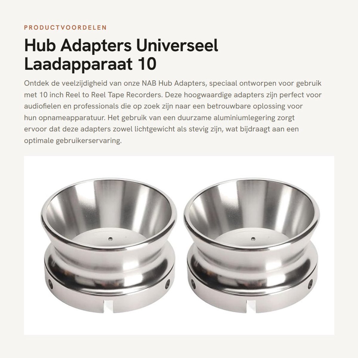 Dailygoods Hub Adapters - Universeel Laadapparaat - 10 Inch - Zilver - Geschikt voor Reel to Reel Tape Recorders - Aluminiumlegering