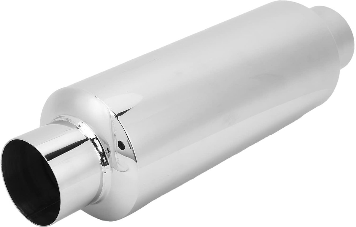 Dailygoods- Uitlaatdemper 2,5 Inch - Rechte Demper - RVS - Geluiddemper - Universeel - Verbeterde prestaties